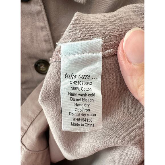 DOWNEAST | Mauve Utility Jacket 100% Cotton Workwear Style | Size Medium - Picture 6 of 6